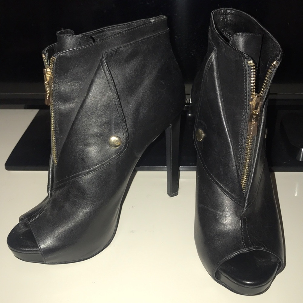 BCBG peeptoe booties